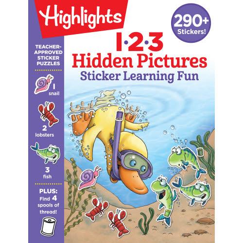 Highlights 1-2-3 Hidden Pictures Book With Stickers For Learning Fun