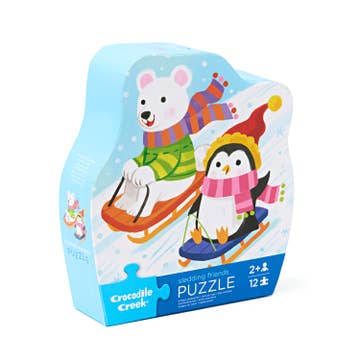 Puzzle | Sledding Friends | 12 Pc Mini - 1