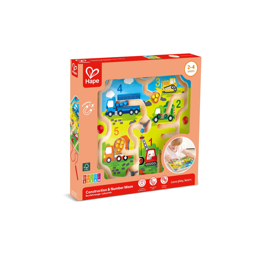 Construction & Number Maze Activity Board Ages 2+ E1713