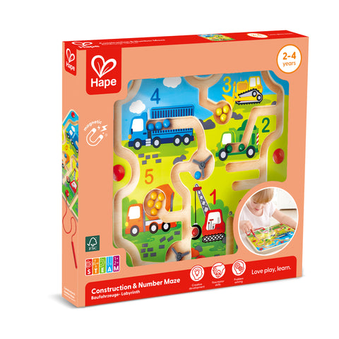 Construction & Number Maze Activity Board Ages 2+ E1713