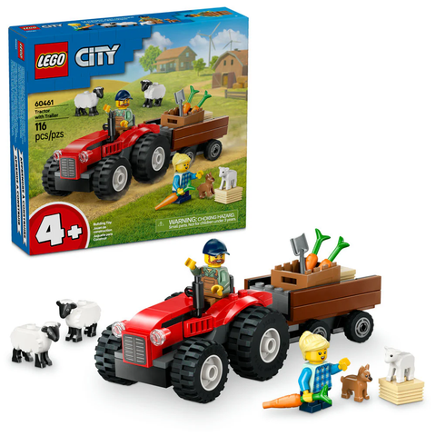 Lego City | Red Farm Tractor with Trailer & Sheep 60461