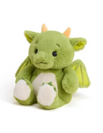 Warmies Cozy Cute Dragon green plush stuffed animal with orange horns and wings