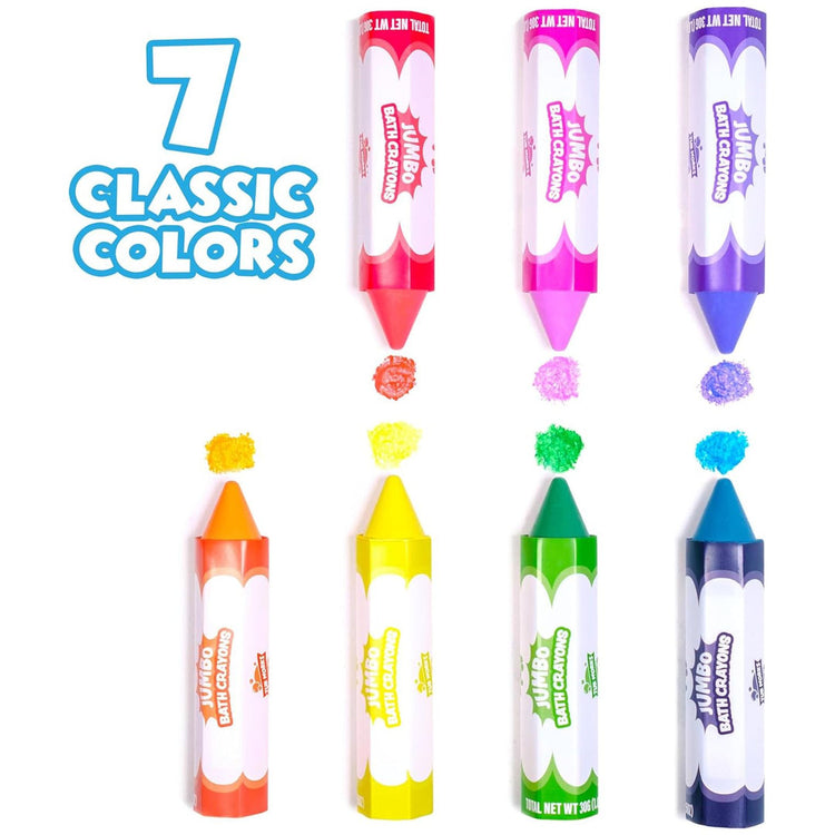 Tub Works | Smooth Jumbo Bath Crayons | 7 Bright Colors | 3+ - 8