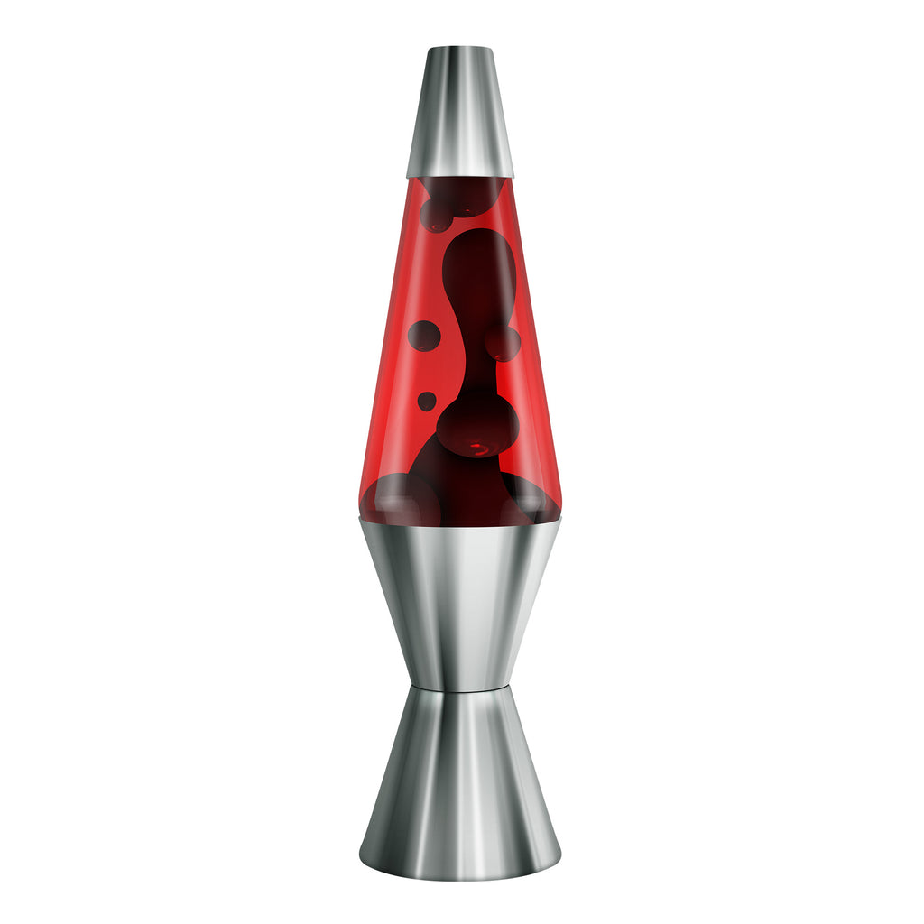 Lava Lamp | 14.5 Inch Chrome Crimson Black Red - 1
