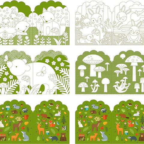 Coloring Book With Stickers Books Woodland