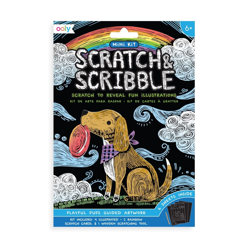 Mini Scratch & Scribble Art Kits | Playful Pups 161-044