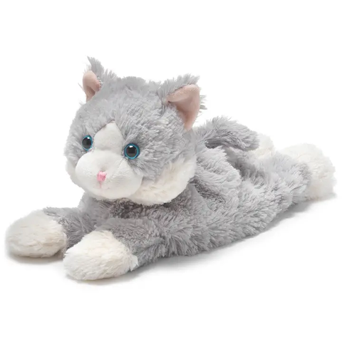 Cozy Plush Laying Down Gray Cat Warmie