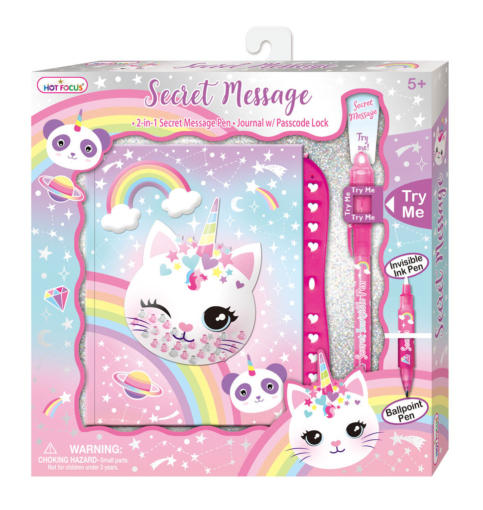 Secret Message Journal Set Caticorn For Ages 5+