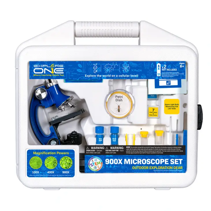 900X Explore One Microscope W/Case 88-50101 - CR Toys