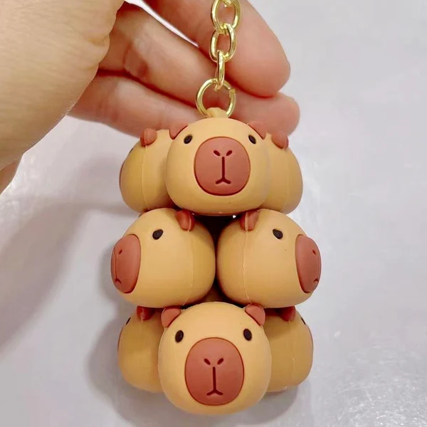 Key Charm Capybara Family Keychain For Ages 5+