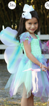 Gown | Butterfly Dress & Wings With Wand | Green/Multi | Size 5-6 - 2