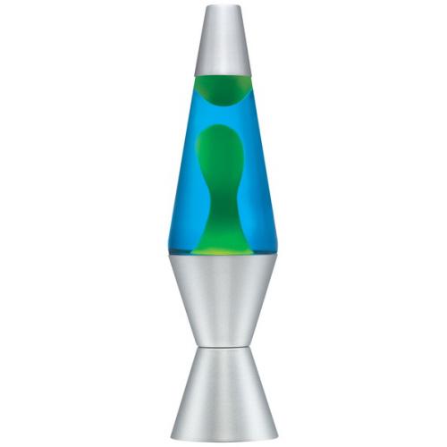 Lava Lamp | 14.5 Inch Yellow Blue Silver - 1