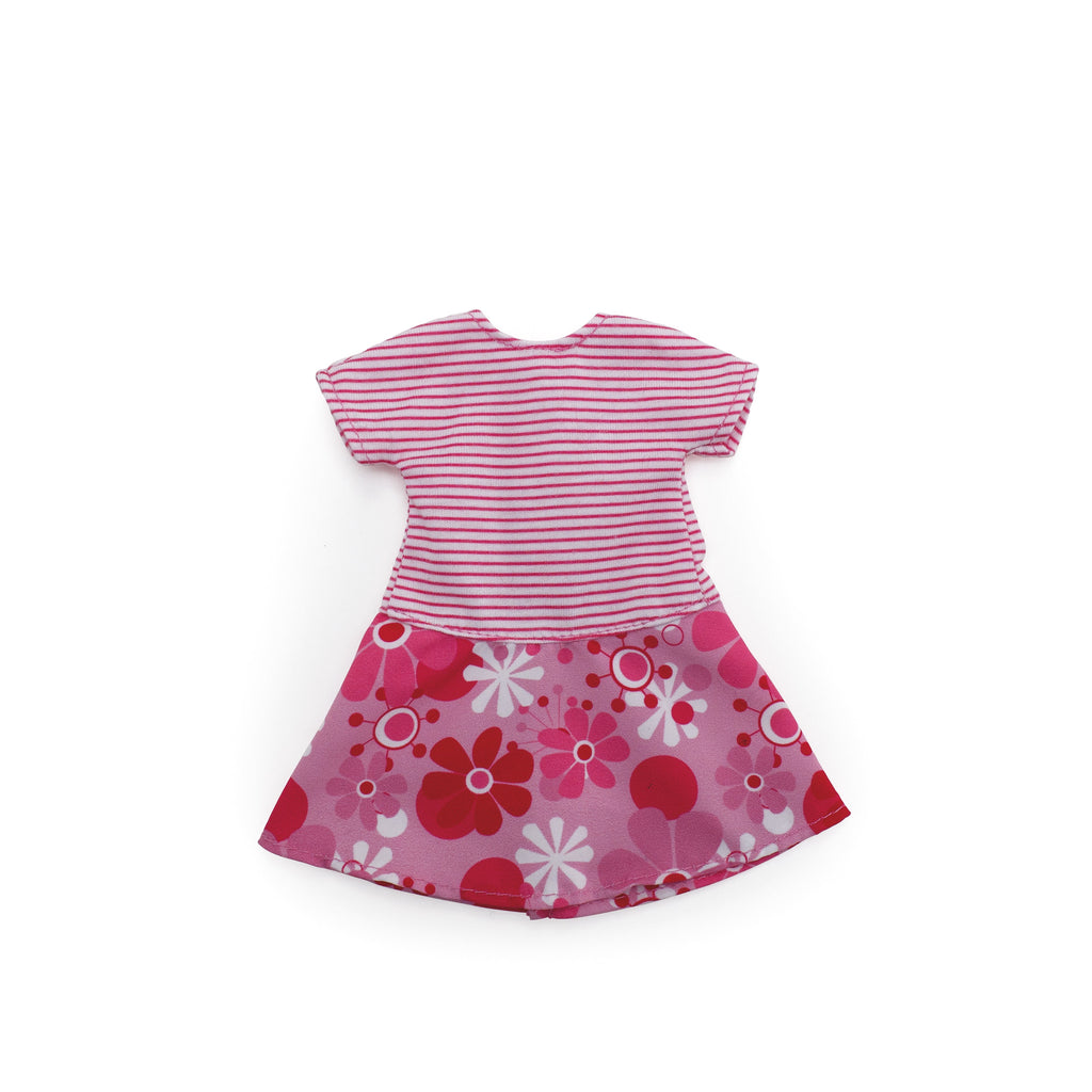 Groovy Girls doll dress with pink striped bodice and floral patterned skirt