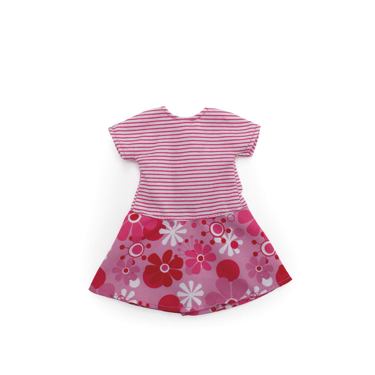 Groovy Girls doll dress with pink striped bodice and floral patterned skirt