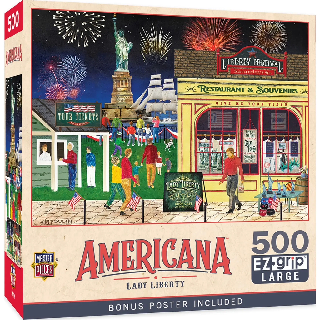 Puzzle | Americana - Lady Liberty | 500 Piece Ez Grip Jigsaw - CR Toys
