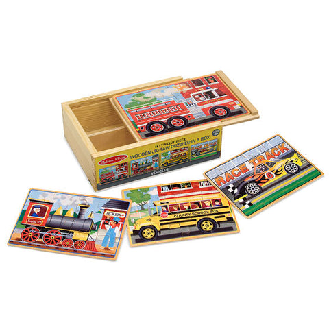 WOODEN JIGSAW PUZZLE IN A BOX VEHICLES 3+ - CR Toys