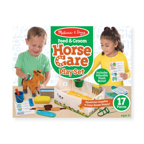 FEED AND GROOM HORSE CARE PLAY SET 3+ - CR Toys