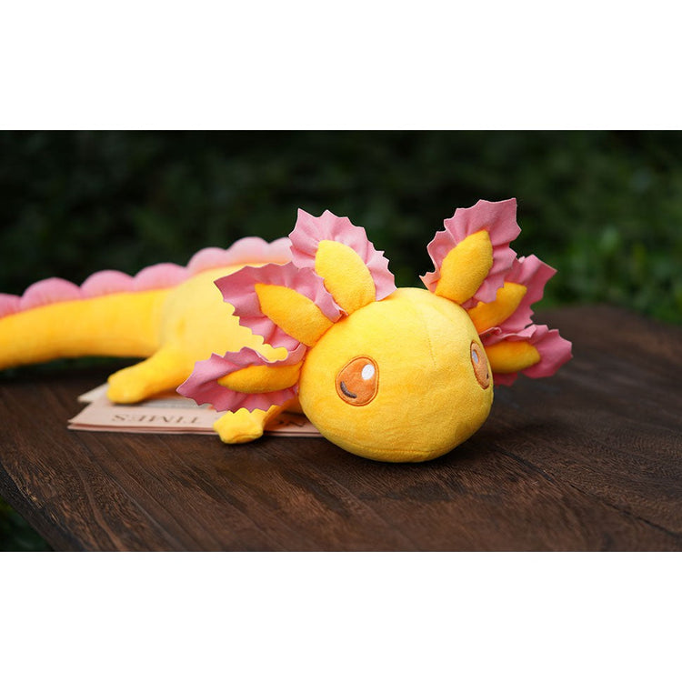 Yellow Realistic Axolotl Weighted Plush 2Lbs - CR Toys