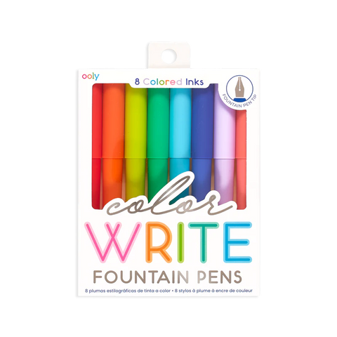 Color Write Fountain Pens - Set Of 8