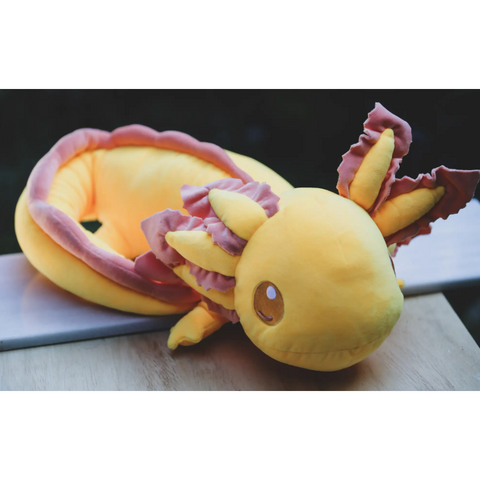 Yellow Realistic Axolotl Weighted Plush 2Lbs - CR Toys