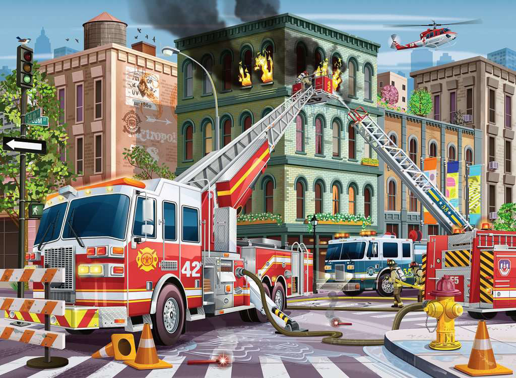 Fire Truck Rescue 100 Pc Puzzle