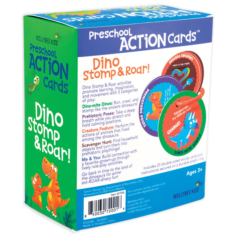 Preschool Action Cards Dino Stomp And Roar Game!