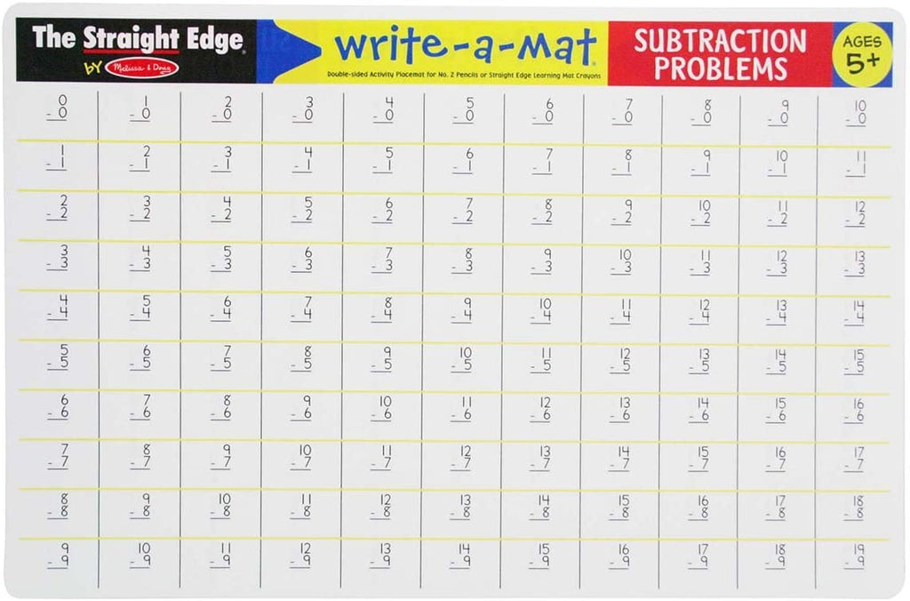 Learning Mat- Subtraction - CR Toys