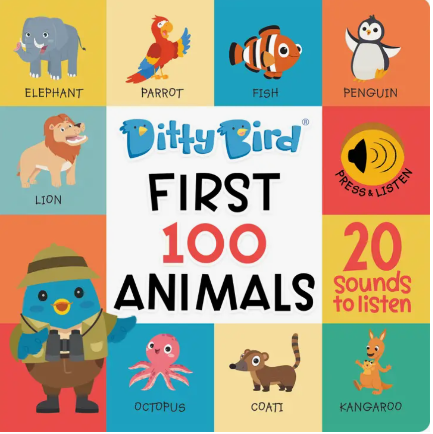 Ditty Bird Baby Sound Book First 100 Animals Board Book