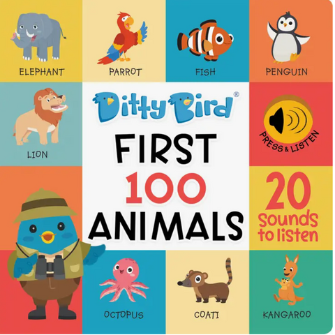 Ditty Bird Baby Sound Book First 100 Animals Board Book