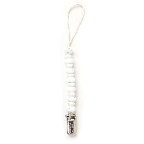 Bella Tunno Silicone Pacifier Clip | White Speckled