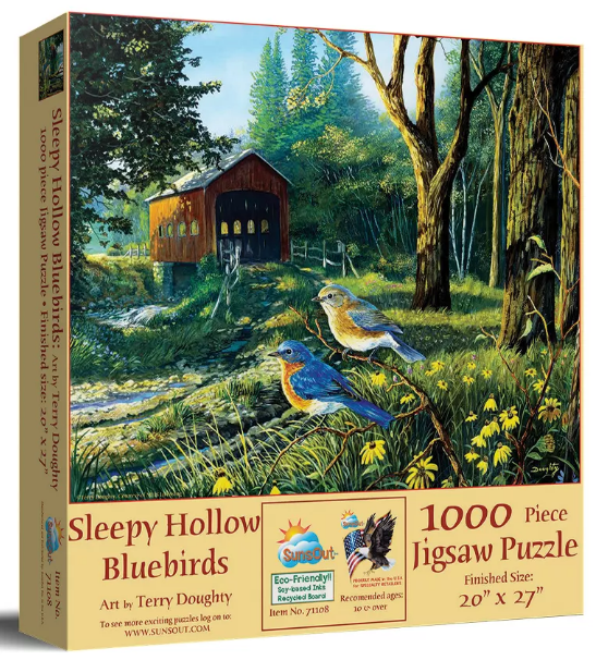 Sleepy Hollow Blue Birds 1000Pc Puzzle