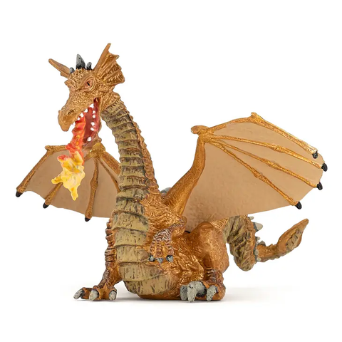 Gold Dragon With Flame Figurine 39095