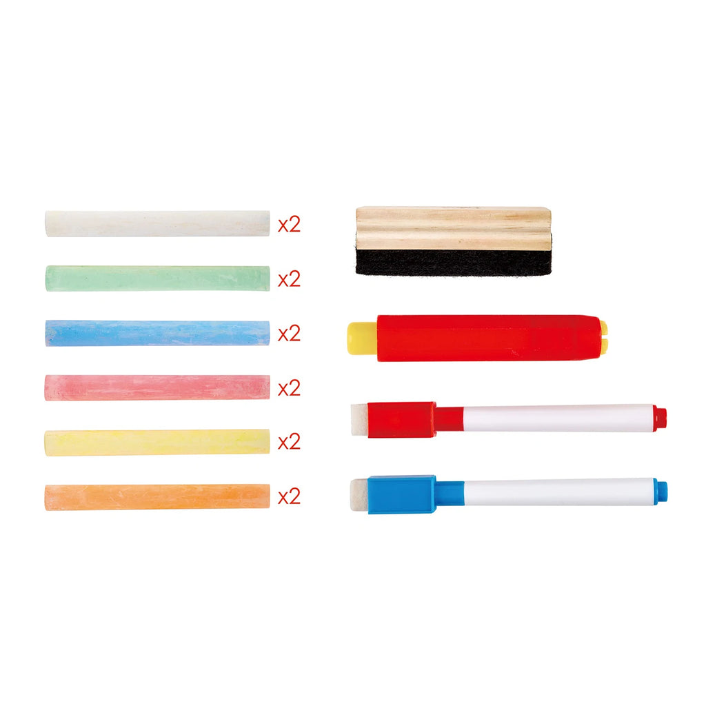 Hape Flip Flat 2 Sided Folding Easel With Blackboard & Whiteboard