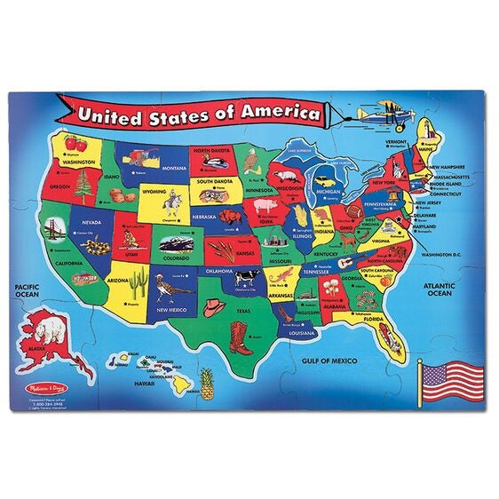 USA Map - 51 Pieces - CR Toys