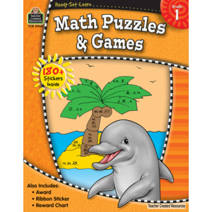 Teacher Creative Resource-Math Puzzles & Games 1st Grade - CR Toys